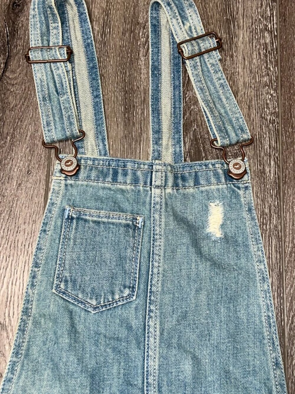 Hollister California Denim Skirt Overall Stretch Blue Denim Size XS - Picture 3 of 7
